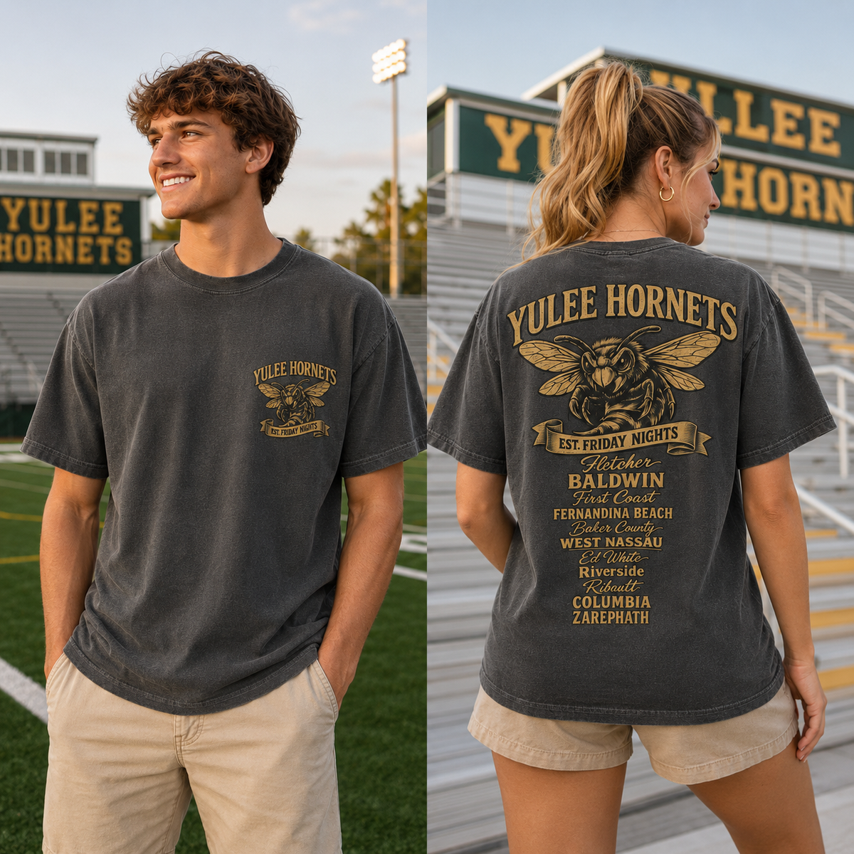 Yulee Hornets Football Concert Tee Short Sleeve TShirt