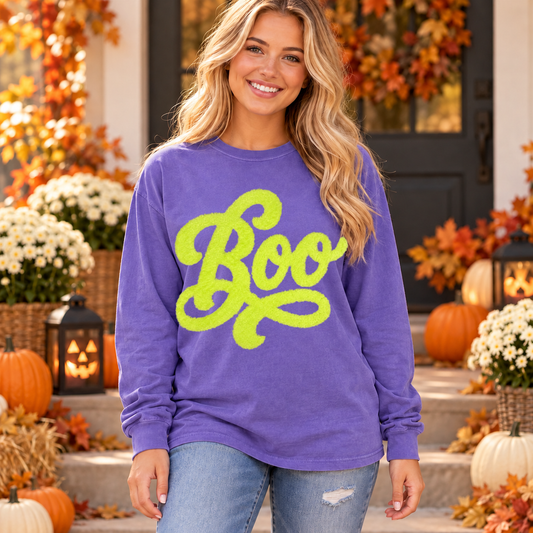 Comfort Colors Long Sleeve Boo T-shirt
