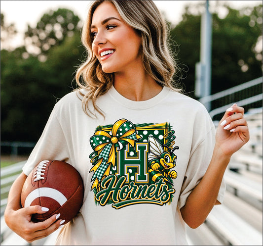 Big H with Bow and Hornet Short Sleeve TShirt