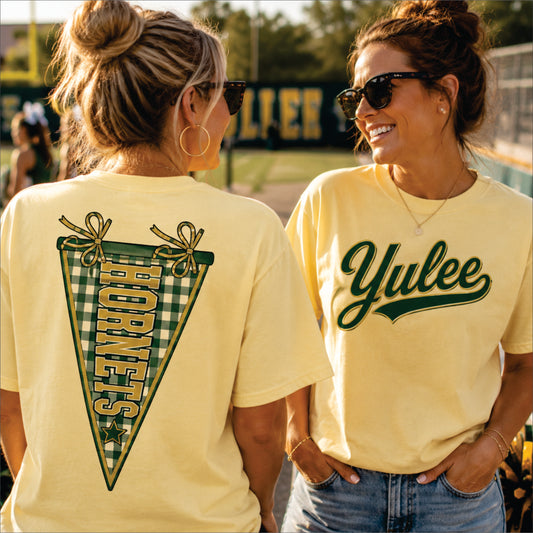Gingham Pennant Yulee Hornets Short Sleeve TShirt
