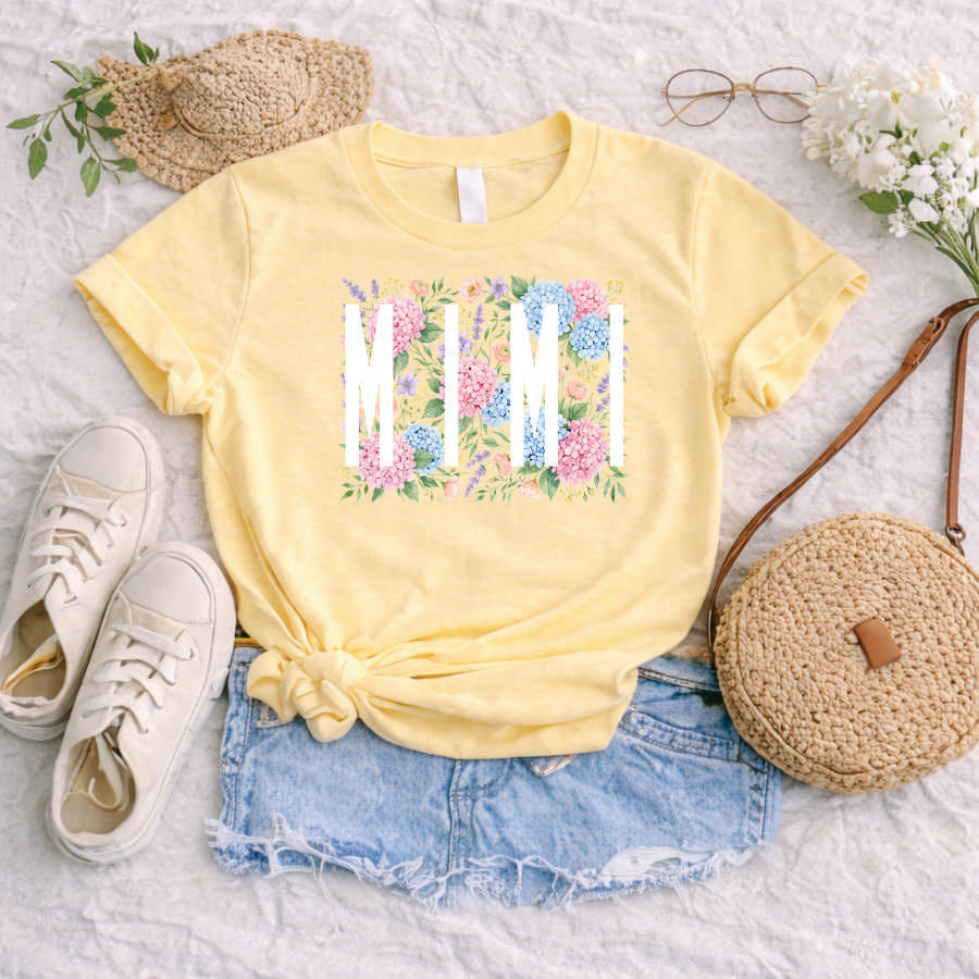 Mimi Hydrangea and Roses Short Sleeve TShirt
